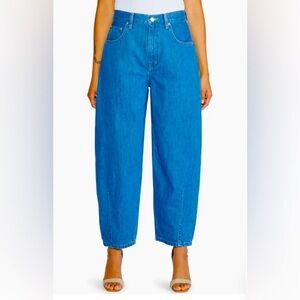 Etica Iris Relaxed Taper Wide Leg Barrel Jeans Lagoon Bay